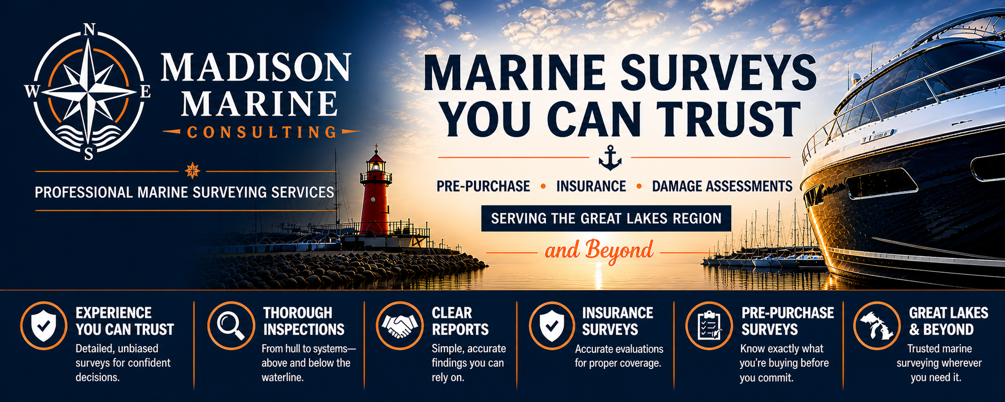 Madison Marine Consulting dark cover image showing marine survey services